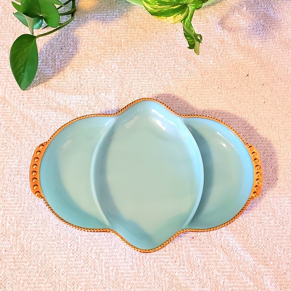 Vintage Fire King Delphite Blue Relish Dish Divided Dish - Picture 11 of 11